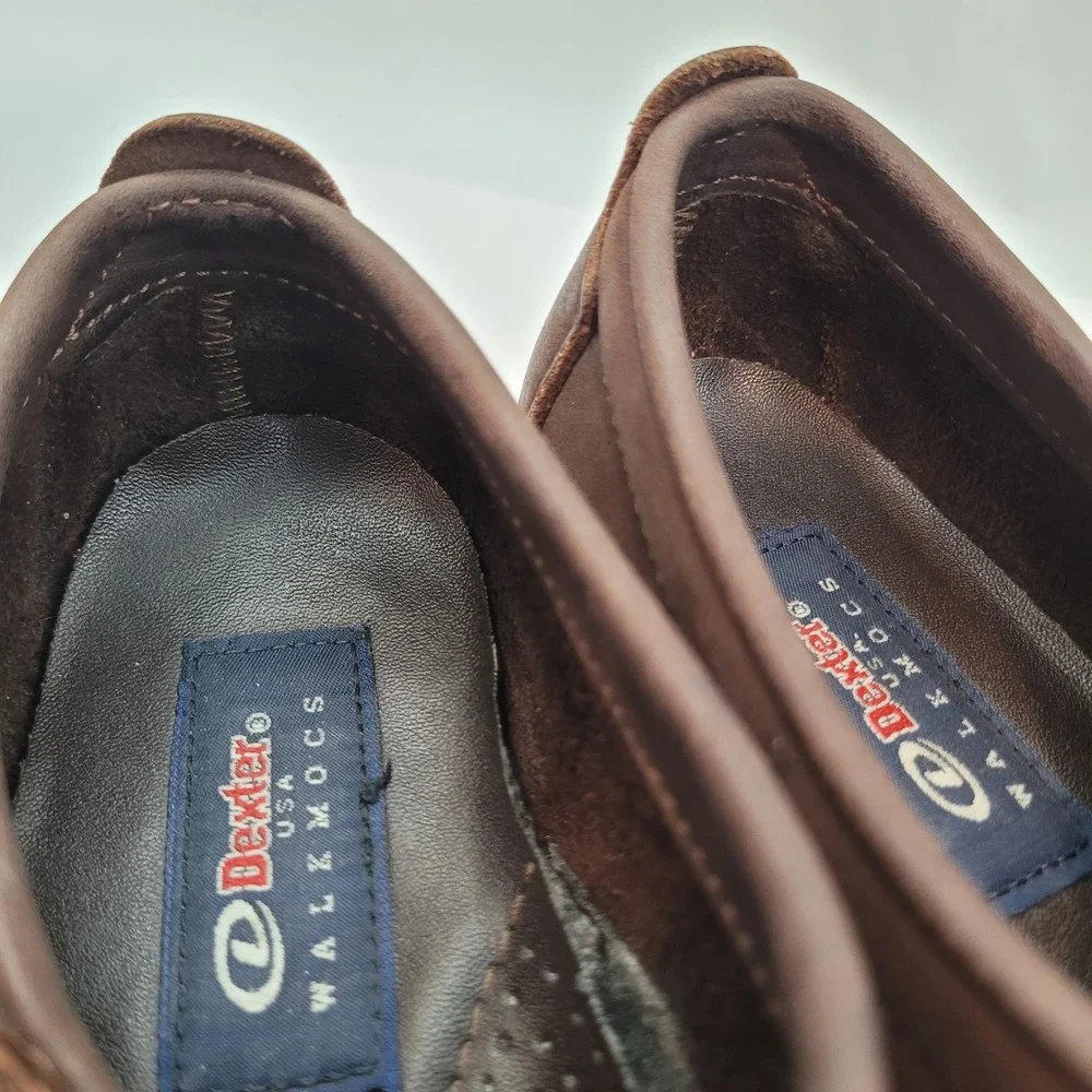 Dexter Walkmocs Loafers Mens Size 9 Brown Leather Moc Toe Slip On Shoes USA Made